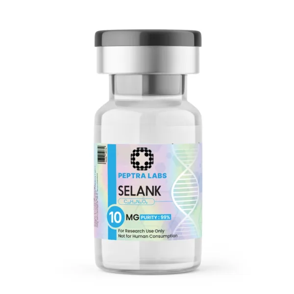 Selank 10mg research vial, sealed, labelled, research use only