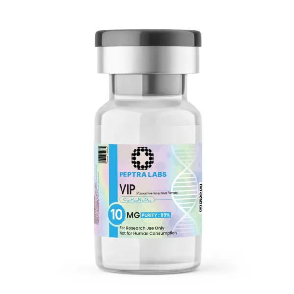 VIP 10 mg – vial de péptido para investigación, pureza 99 % en la etiqueta, Peptra Labs
