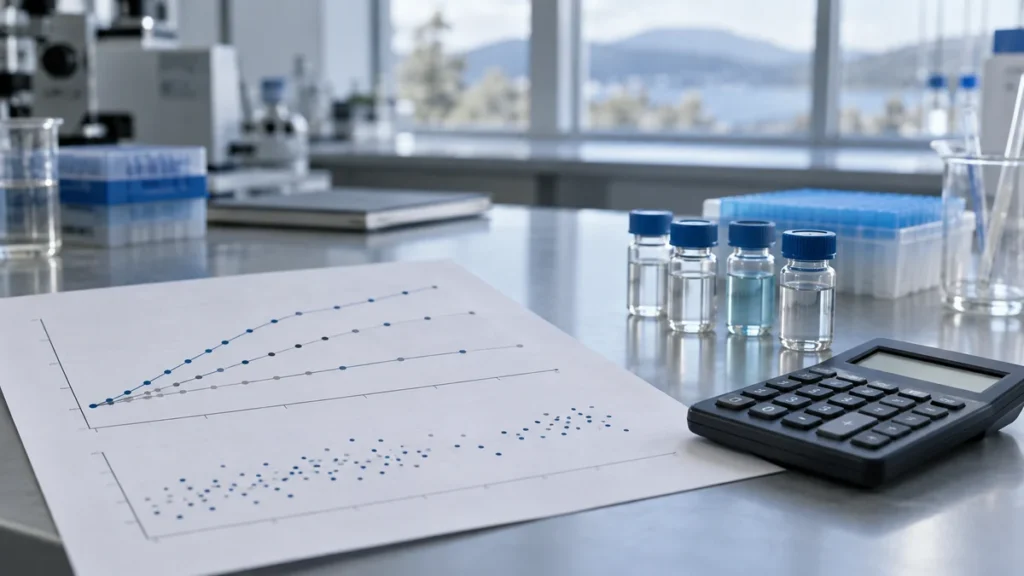 Análisis de farmacovigilancia con frascos y gráfico de laboratorio